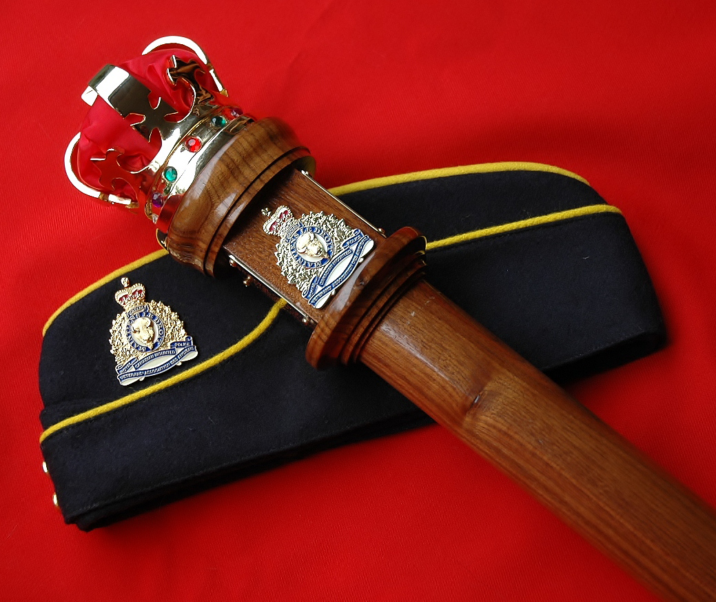 A scepter and hat from the RCMP personnel